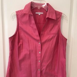 Pink sleeveless no iron shirt by Foxcroft